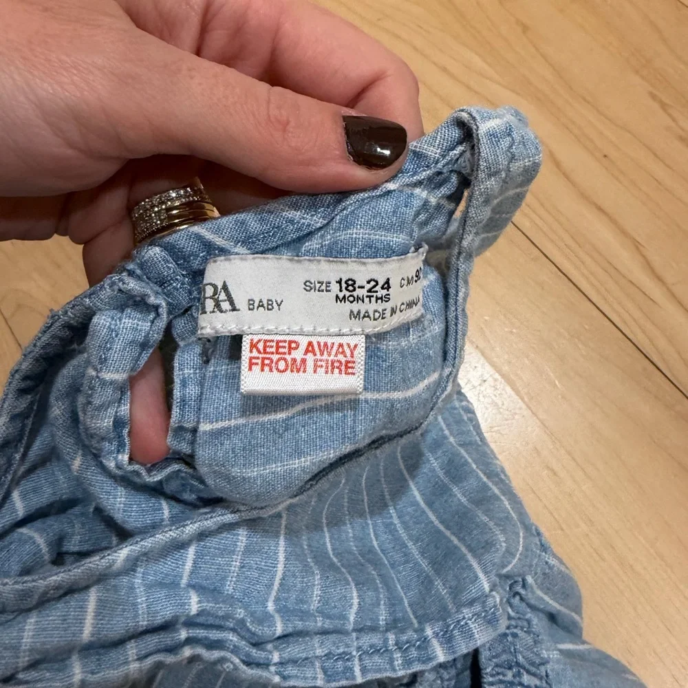 Zara Baby Blue and White Striped Outfit